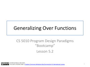 Lesson 5.2 Generalizing Over Functions
