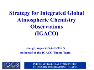 Integrated Global Atmospheric Chemistry Observations IGACO