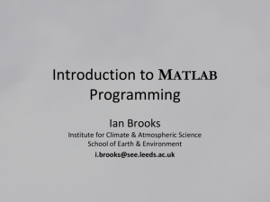Introduction to MATLAB Programming