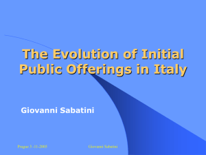 Overview of Initial Public Offerings: The Case of Italy