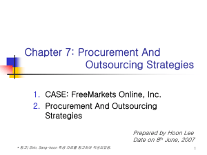 Chapter 7: Procurement And Outsourcing Strategies