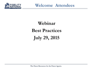 7/29 Best Practices Materials - Fidelity National Title Group