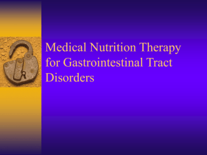 Medical Nutrition Therapy for Gastrointestinal Tract Disorders