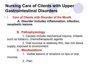 Nursing Care of Clients with Upper Gastrointestinal