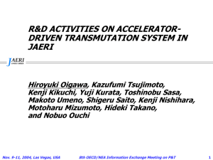 R&D Activities on an Accelerator-driven Transmutation System in