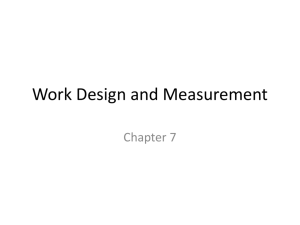 Work Design and Measurement