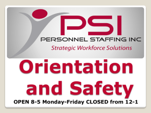 Orientation - Personnel Staffing
