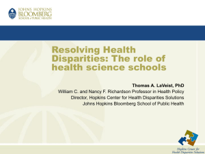 The role of health science schools (LaVeist)