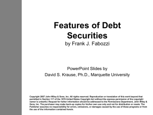 Chapter 1 Features of Debt Securities