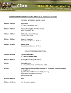 SCHEDULE OF PRESENTATIONS (Current as of February 20, 2014