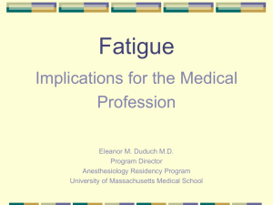 Fatigue - University of Massachusetts Medical School