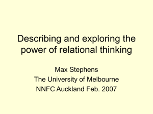 Describing and Exploring the power of relational thinking