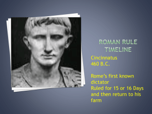 Roman Rule timeline - Bentworth School District