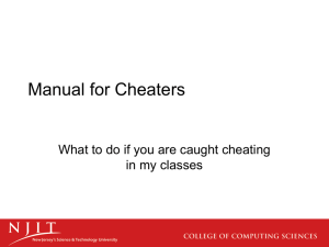 Read this before cheating - New Jersey Institute of Technology