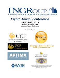 Friday, July 12 - Interdisciplinary Network for Group Research