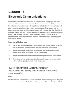 Electronic Communications Reading