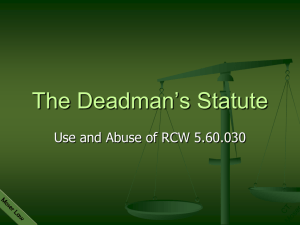 The Deadman's Statute