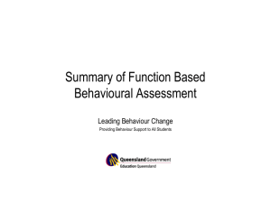 Function Based Behavioural Assessment