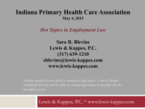 Hot Topics in Employment Law - Indiana Primary Health Care