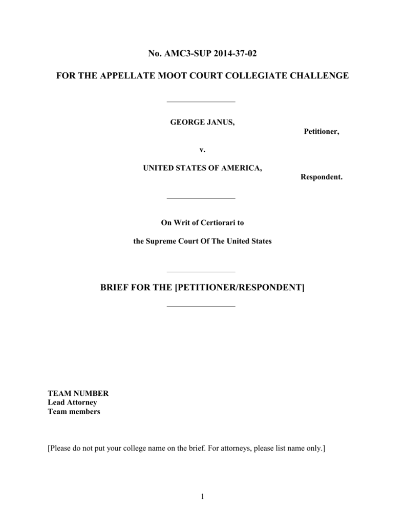 Supreme Court Brief Template Word