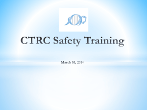 Safety Training at the CTRC - Buffalo Clinical and Translational