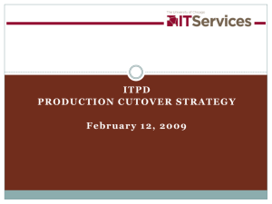 Cutover Strategy and Plan