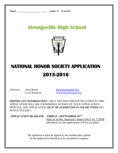 2015 NHS Application - Strongsville City Schools