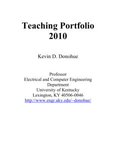 Teaching Portfolio 1998Kevin D