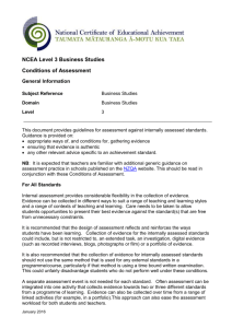 Business studies Level 3 conditions of assessment
