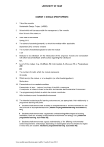UNIVERSITY OF KENT SECTION 1: MODULE SPECIFICATIONS