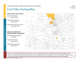 Feeling Blue Instructional Unit - Colorado Department of Education