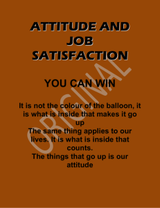 Attitude and Job Satisfaction