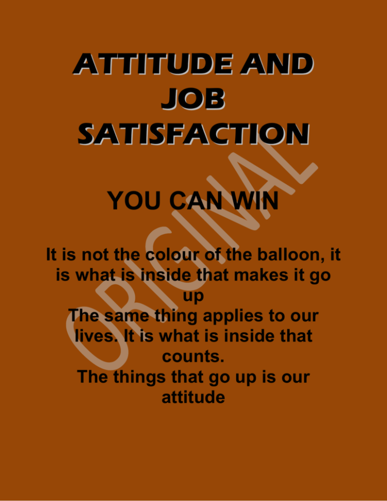 Attitude job satisfaction related