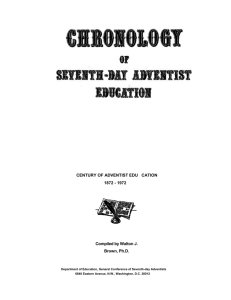 Chronology of Seventh-day Adventist Education 1872