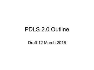 PDLS 2.0 Outline