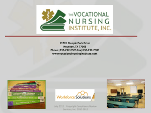 Workforce Solutions Vendor - Vocational Nursing Institute