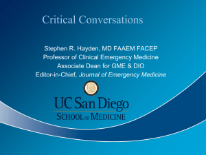 Critical Conversations - Council of Emergency Medicine Residency
