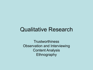 Observation and Interviewing