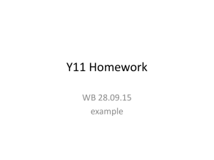Y11 Homework WB 28.09.15