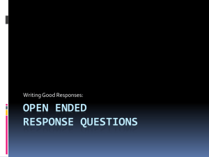 Open Ended response questions