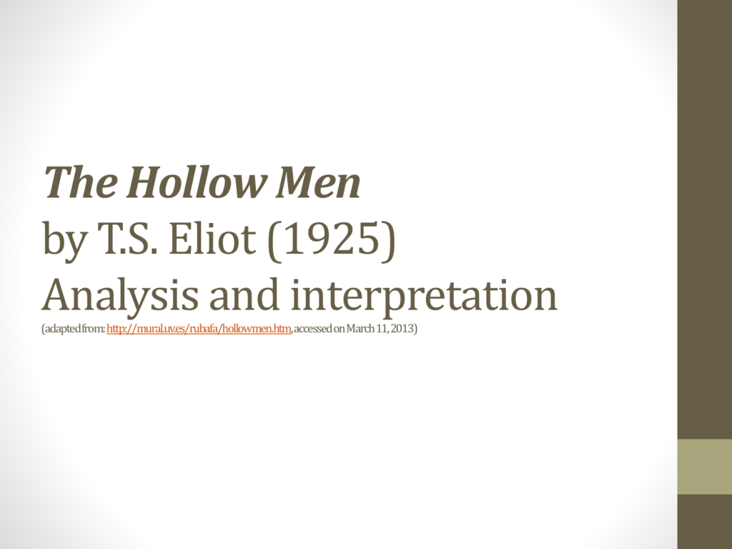 ts eliot the hollow men summary