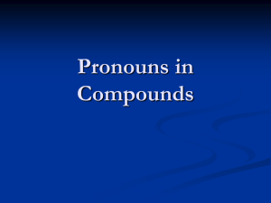 Pronouns in Compounds
