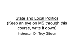 State and Local Politics - The University of Southern Mississippi