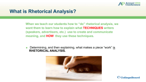 Rhetorical Analysis Tools and Tips