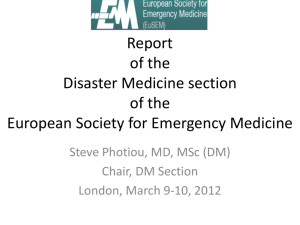 Section Report March 2012 - the European Society for Emergency