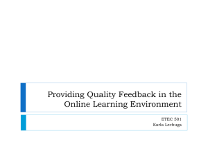 Providing Quality Feedback in the Online Learning