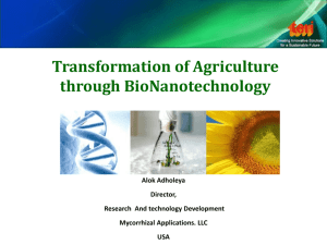Transformation of Agriculture through BioNanotechnology