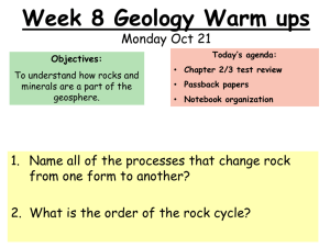 Week 8 Geology Warm ups