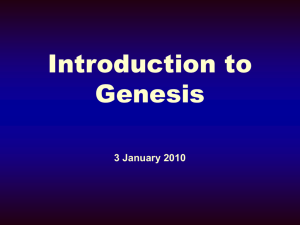 Introduction to Genesis - Some Helpful Information