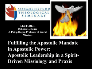 Apostolic Leadership in a Spirit